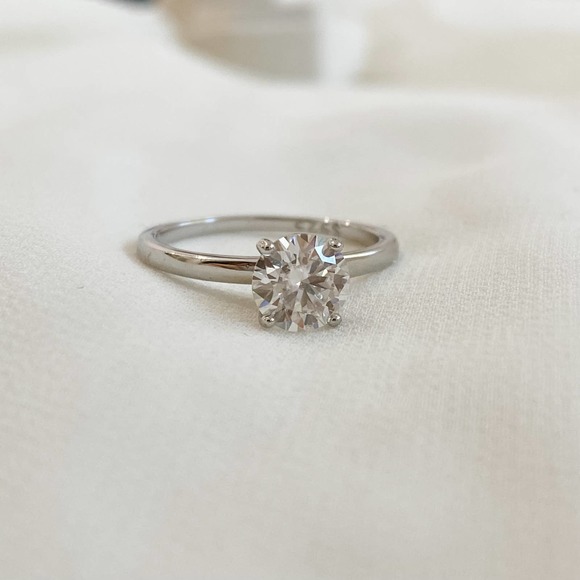 1ct Moissanite Round Solitaire Engagement Ring - Picture 9 of 12
